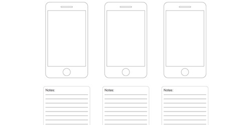 iPhone Wireframe Templates for Sketching